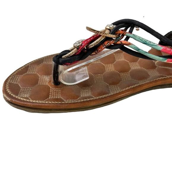 Patrizia Spring Step Gadelina Black Thong Slingback Sandals Flats Shoes 39 8.5 - Picture 5 of 16